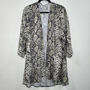 Pink Milly Womens Cardigan Short Sleeve Animal Print Size XL